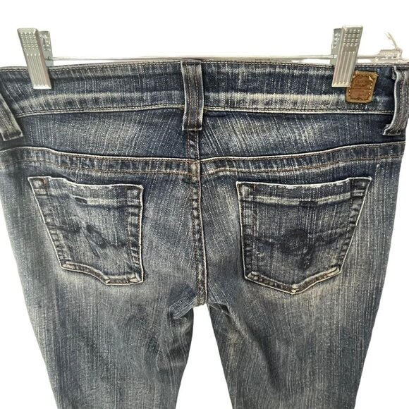 Guess Women's Stretch Denim Jeans Blue Size 28 Logo Pockets Zip Fly - Picture 6 of 10
